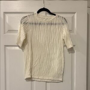 Sheer Textured White Top